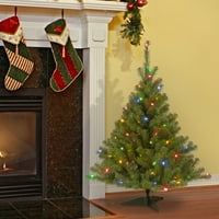 Nemzeti Fa Társaság Előre Megvilágított Mesterséges Közepes Karácsonyfa, Zöld, Kincaid Lucfenyő, Többszínű Fények,